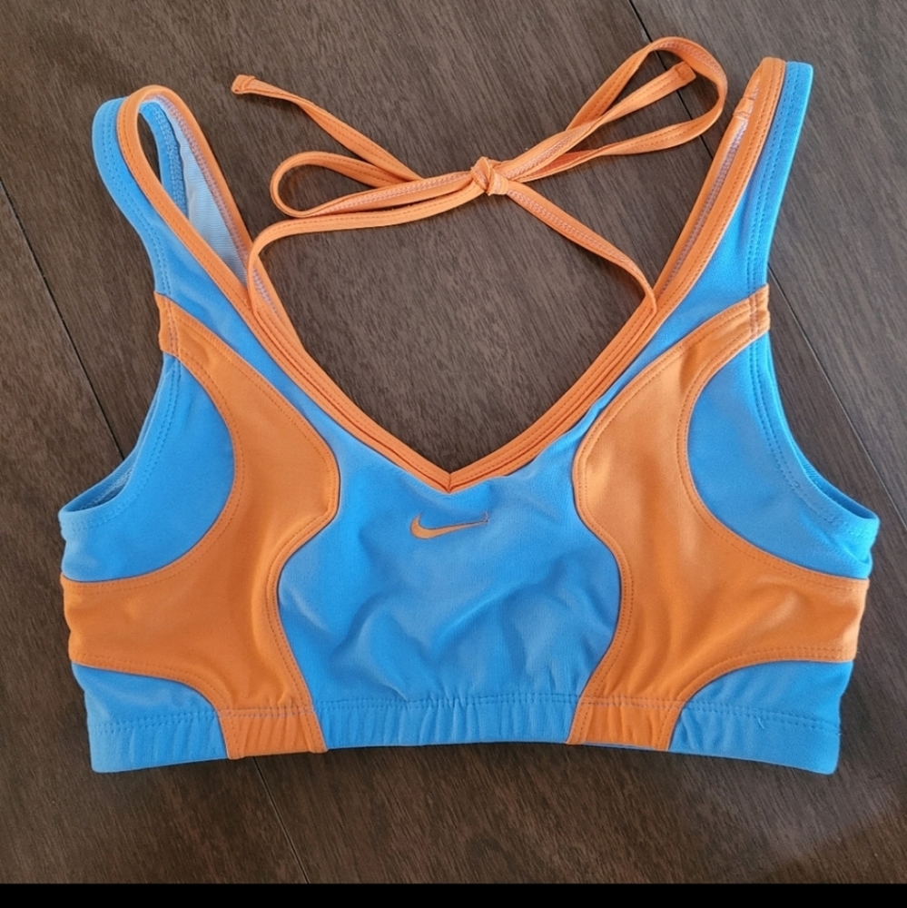 Nike Small Orange and Blue Sports Bra